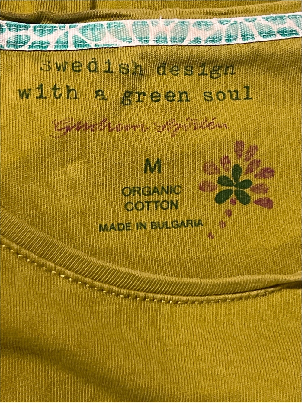 Gudrun Sjoden Top Women’s Medium Green Organic Cotton Pocket Lagenlook Boho - Picture 9 of 11